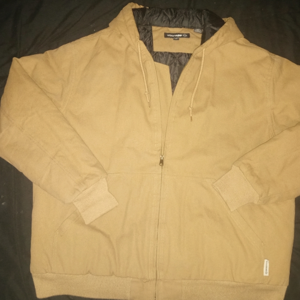 Wolverine Houston Hooded Canvas Zip Quilted Jacket MENS XXLarge WHISKEY NEW
